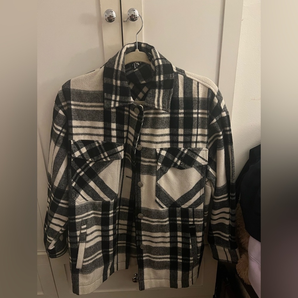 Zara black and white flannel
